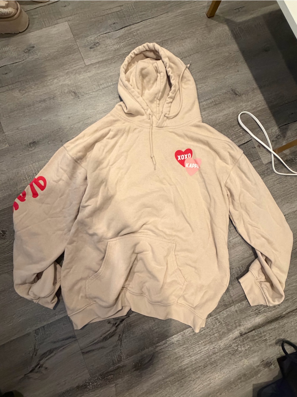 Kappa Kappa Gamma Valentines Hoodie with Red and Pink Heart Graphics